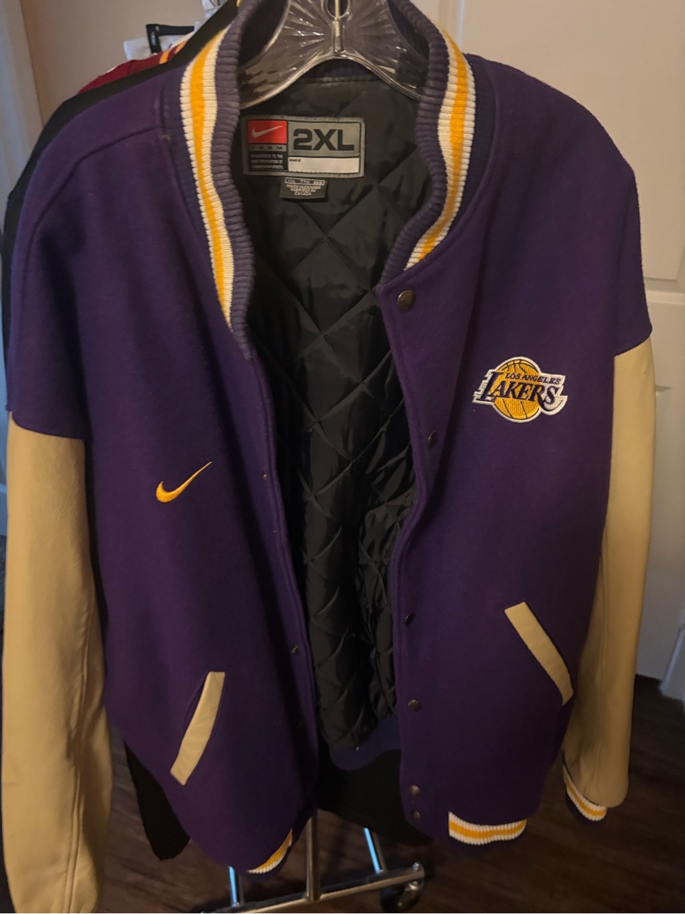 Nike Los Angeles Lakers Purple and Cream Varsity Jacket - 2XL